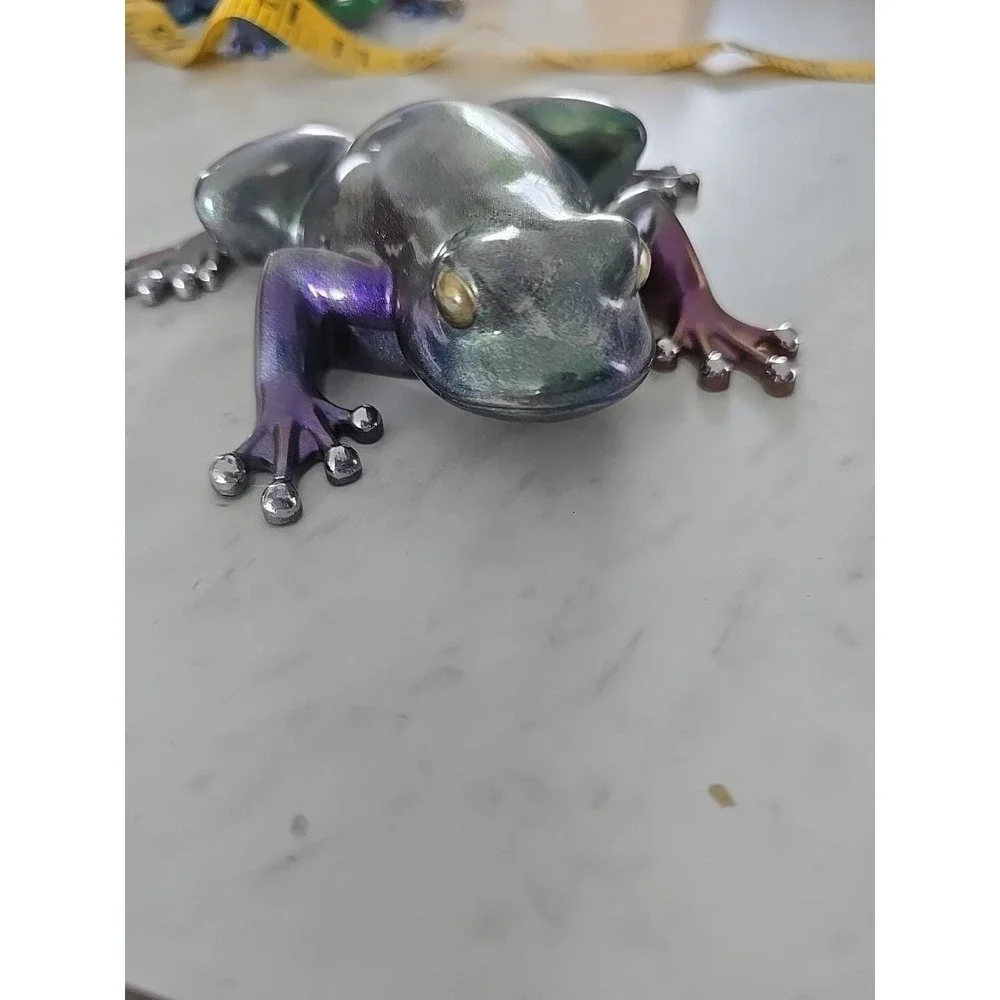 Resin Frog Home Decor Figure Handmade 716 Silver